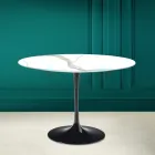 Mesa Tulipa Saarinen H 73 Redonda em Cerâmica Calacatta Michelangelo Viadurini