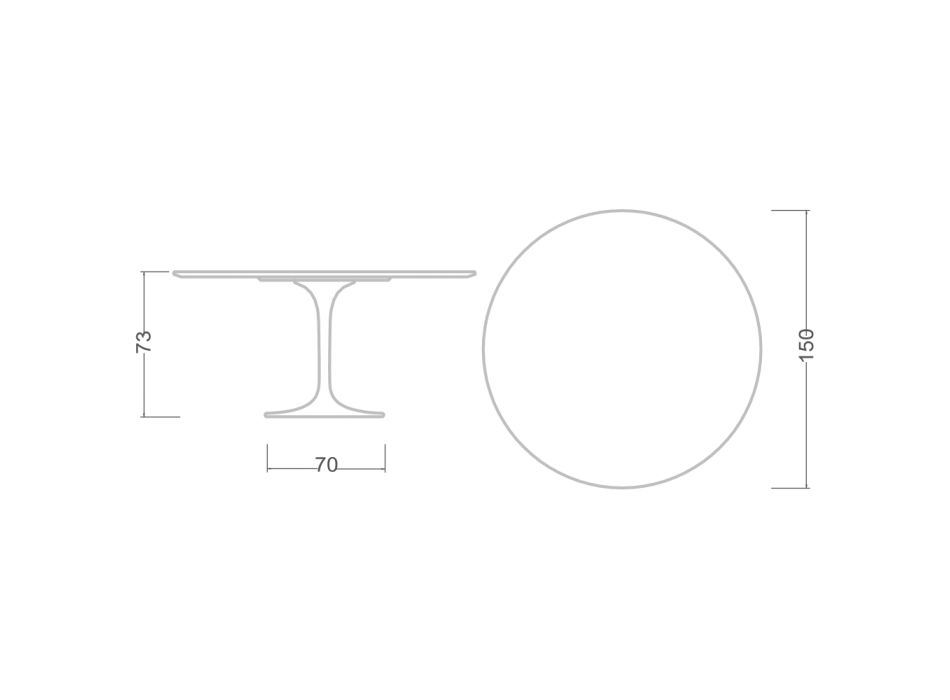 Mesa Redonda Tulip Saarinen H 73 em Cerâmica Invisível Select Made in Italy - Escarlate Viadurini