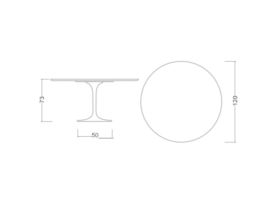 Mesa Redonda Tulip Saarinen H 73 em Cerâmica Invisível Select Made in Italy - Escarlate Viadurini