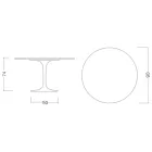 Mesa Tulipa Saarinen H 73 Redonda em Cerâmica Marquinia Made in Italy - Escarlate Viadurini