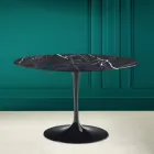 Mesa Tulipa Saarinen H 73 Redonda em Cerâmica Marquinia Made in Italy - Escarlate Viadurini