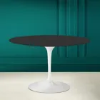 Mesa Tulipa Saarinen H 73 Redonda em Cerâmica Preta Soft Made in Italy - Escarlate Viadurini