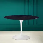 Mesa Tulipa Saarinen H 73 Redonda Cerâmica Noir Laurent Made in Italy - Escarlate Viadurini