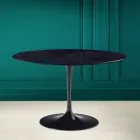 Mesa Tulipa Saarinen H 73 Redonda Cerâmica Noir Laurent Made in Italy - Escarlate Viadurini