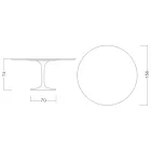 Mesa Tulipa Saarinen H 73 Redonda em Cerâmica Estatuária Veias Cheias Made in Italy - Escarlate Viadurini