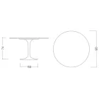 Mesa Tulipa Saarinen H 73 Redonda em Cerâmica Estatuária Veias Cheias Made in Italy - Escarlate Viadurini