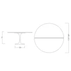 Mesa Tulipa Saarinen H 74 Extensível em Laminado Líquido Branco Made in Italy - Escarlate Viadurini