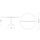 Mesa Saarinen Tulip H 74 Extensível em Laminado Líquido Preto Fabricado em Itália - Scarlet Viadurini