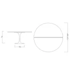 Mesa Saarinen Tulip H 74 Extensível em Laminado Líquido Preto Fabricado em Itália - Scarlet Viadurini