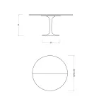 Mesa Saarinen Tulip H 74 extensível em laminado líquido preto, fabricada na Itália - Scarlet Viadurini