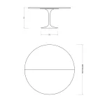 Mesa Saarinen Tulip H 74 extensível em laminado líquido preto, fabricada na Itália - Scarlet Viadurini