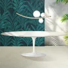 Mesa Saarinen Tulip extensível de 74 cm em cerâmica Florim Calacatta Gold Gloss - Scarlet Viadurini