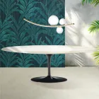 Mesa Saarinen Tulip extensível de 74 cm em cerâmica Florim Calacatta Gold Gloss - Scarlet Viadurini
