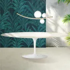 Mesa Saarinen Tulip extensível de 74 cm em cerâmica Florim Calacatta Gold Gloss - Scarlet Viadurini