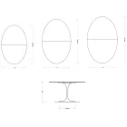Mesa Saarinen Tulip extensível de 74 cm em cerâmica Florim Calacatta Gold Matt - Scarlet Viadurini