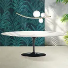 Mesa Saarinen Tulip extensível de 74 cm em cerâmica brilhante Florim Statuario - Scarlet Viadurini