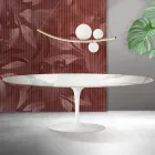 Mesa Saarinen Tulip extensível de 74 cm em cerâmica fosca Florim Statuario - Escarlate Viadurini