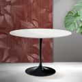 Mesa Saarinen Tulip, 74 cm de altura, em cerâmica Florim branca fosca - Scarlet