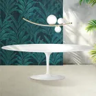 Mesa Saarinen Tulip, 74 cm de altura, em cerâmica Florim branca brilhante - Scarlet Viadurini