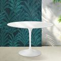 Mesa Saarinen Tulip, 74 cm de altura, em cerâmica Florim branca brilhante - Scarlet