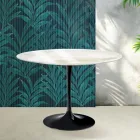 Mesa Saarinen Tulip, 74 cm de altura, em cerâmica Florim Calacatta Gold Gloss - Scarlet Viadurini