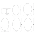 Mesa Saarinen Tulip, 74 cm de altura, em cerâmica Florim Calacatta Gold Gloss - Scarlet Viadurini