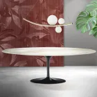 Mesa Saarinen Tulip H 74 cm em cerâmica Florim Calacatta Gold Matt - Scarlet Viadurini