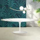Mesa Tulip Saarinen H 74 cm em cerâmica Florim Statuario Lucido - Scarlet Viadurini