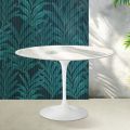 Mesa Tulip Saarinen H 74 cm em cerâmica Florim Statuario Lucido - Scarlet