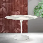 Mesa Tulip Saarinen H 74 cm em Matt Florim Statuario Ceramica - Scarlet Viadurini