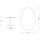 Mesa Tulipa Saarinen H 74 com tampo oval em mármore de Carrara Made in Italy - Escarlate Viadurini