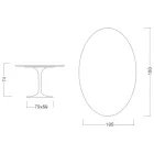 Mesa Tulipa Saarinen H 74 com tampo oval em mármore de Carrara Made in Italy - Escarlate Viadurini
