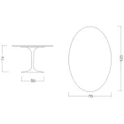 Mesa Tulipa Saarinen H 74 com tampo oval em mármore de Carrara Made in Italy - Escarlate Viadurini
