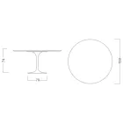 Mesa Tulipa Saarinen H 74 com tampo redondo em mármore preto Marquinia Made in Italy - Escarlate Viadurini