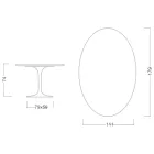 Mesa Tulipa Saarinen H 74 Oval em mármore de Carrara Statuarietto Made in Italy - Escarlate Viadurini