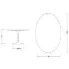 Mesa Tulipa Saarinen H 74 Oval em mármore de Carrara Statuarietto Made in Italy - Escarlate Viadurini