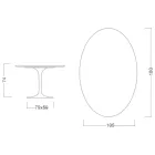 Mesa Tulipa Saarinen H 74 Oval em mármore de Carrara Statuarietto Made in Italy - Escarlate Viadurini