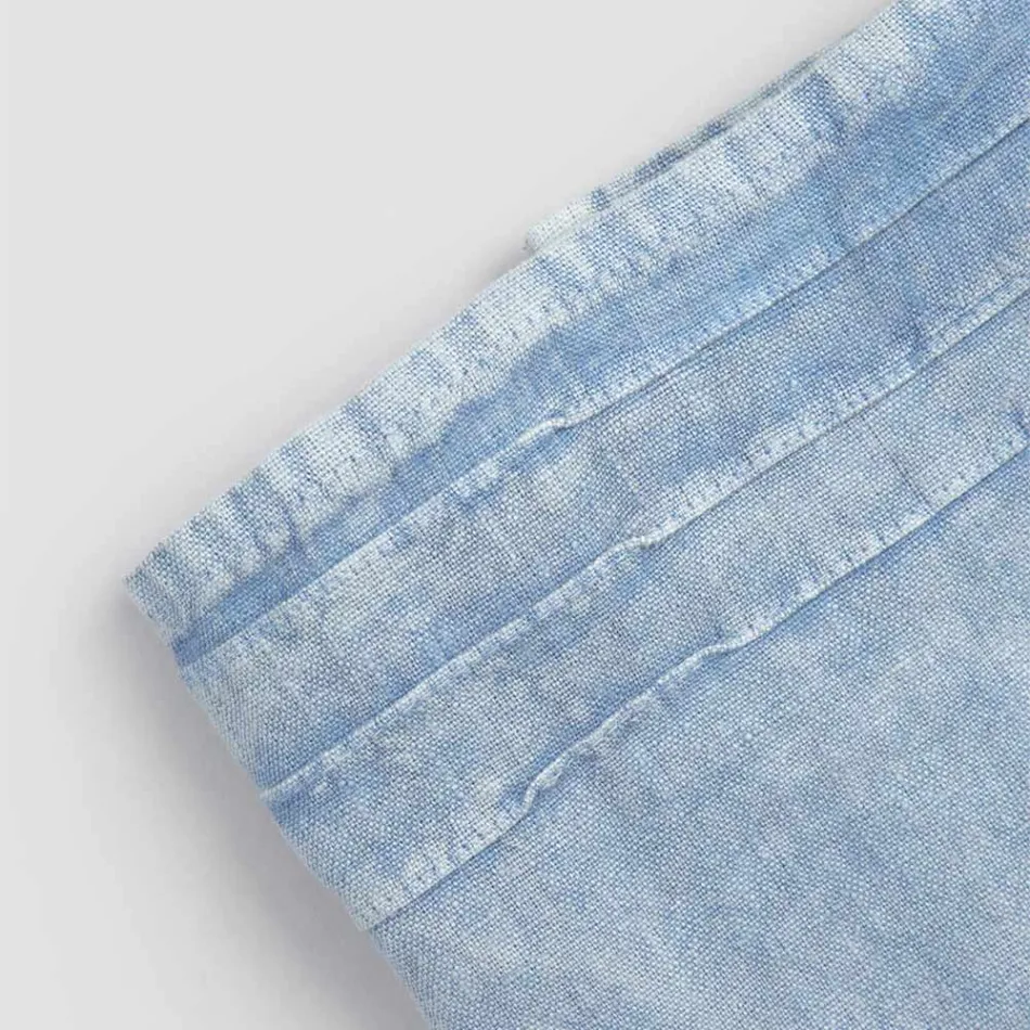 Toalha de banho de linho pesado azul claro com design luxuoso italiano - Jojoba Viadurini