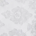 Cortina italiana luxuosa de linho claro com organza e bordado branco - Marinella Viadurini