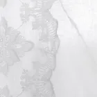 Cortina italiana luxuosa de linho claro com organza e bordado branco - Marinella Viadurini