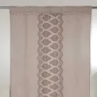 Cortina de Linho Claro com Organza e Bordado Gótico no Centro Luxo - Marinella Viadurini