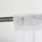 Cortina de linho branco com organza e bordado Shabby Design Made in Italy - Marpessa Viadurini