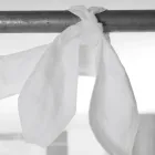 Cortina de Linho Branco e Organza com Elegante Bordado de Design Italiano - Oceanomare Viadurini
