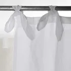 Cortina em Linho Claro Branco ou Retrô e Organza com Gravatas Luxo - Karnak Viadurini