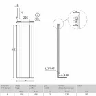 Radiador de Banheiro Vertical Design em Aço com Espelho de 587 W - Picchio Viadurini