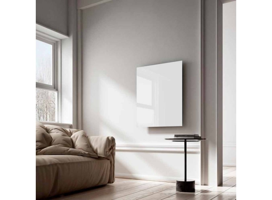Design radiador elétrico infravermelho em vidro branco claro Viadurini