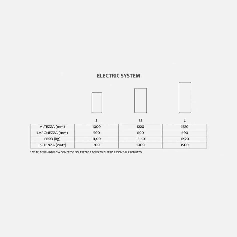Radiador elétrico com painel frontal de vidro temperado Jonny Viadurini