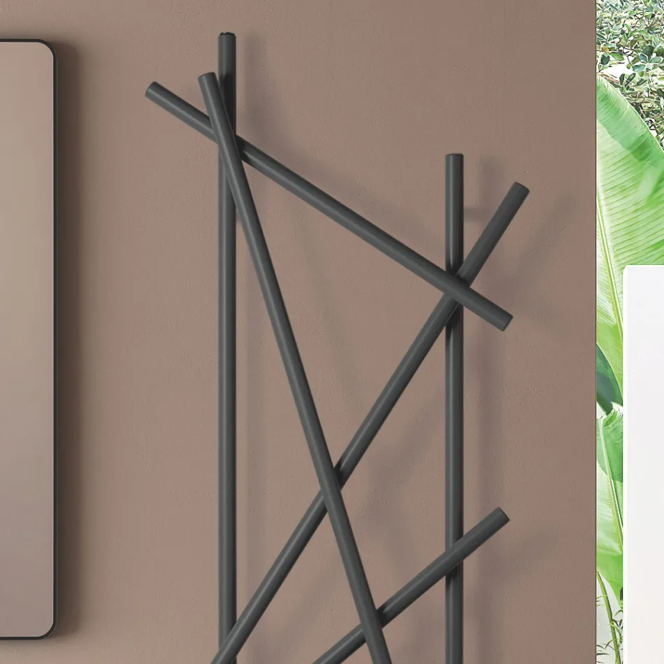 Radiador elétrico de aço com tubos de seção redonda fabricados na Itália - Random Viadurini