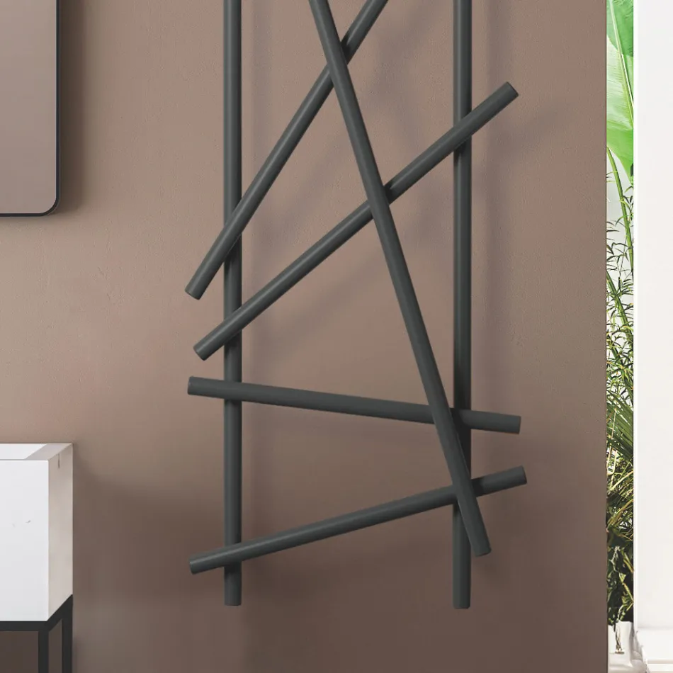 Radiador elétrico de aço com tubos de seção redonda fabricados na Itália - Random Viadurini