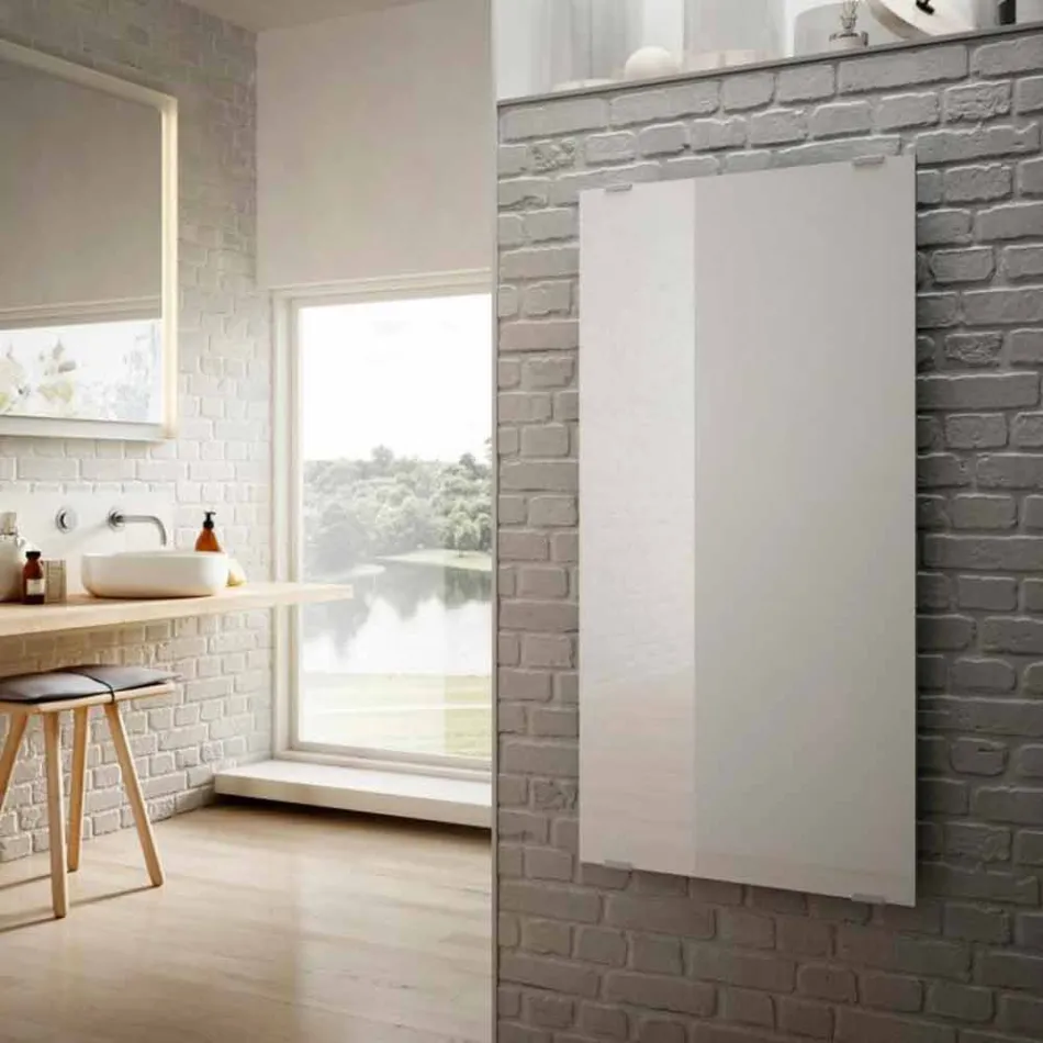 Radiador elétrico em vidro branco de design Star, fabricado na Itália Viadurini